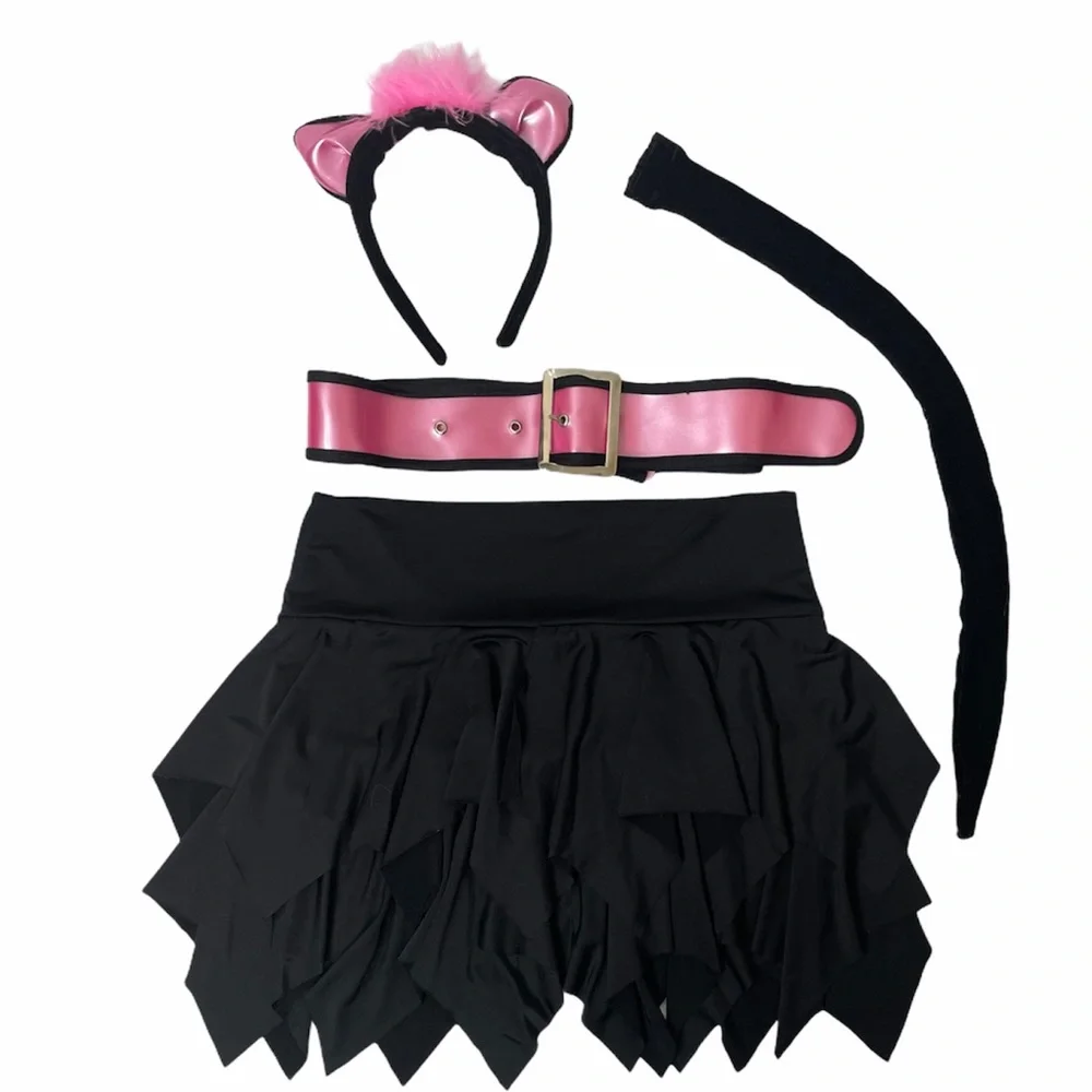 Glamorous Diva Cat Costume Dress Up Play Theatre Halloween Costume Kitten Cat
